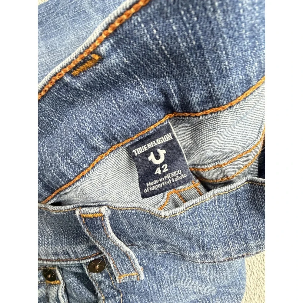 True Religion Jeans‎ Mens Measured 45x34 Blue Straight Slim Denim